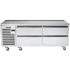 image of Vulcan ARS72 72" 4 Drawers Refrigerated Chef Base w/ Marine Edge Top, Self-Contained