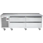 image of Vulcan ARS84 84" 4 Drawers Refrigerated Chef Base w/ Marine Edge Top, Self-Contained