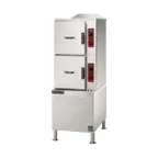image of Vulcan C24ET10 10 Pan Floor Electric Convection Steamer w/ 2 Compartments on Cabinet Base