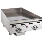 image of Vulcan MSA24-30 24" Countertop Gas Griddle, Snap-Action Thermostat, 30" Deep, 54.000 BTU