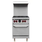 image of Vulcan SX24-4BP 24" LP Gas Restaurant Range w/ (4) Open Burners, (1) Space Saver Oven, 142.000 BTU