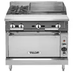 image of Vulcan V2BG4TC 36" Gas Heavy Duty Range w/ (2) Open Burners, 24" Griddle Right w/ Thermostatic Controls, (1) Convection Oven, 162.000 BTU