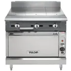 image of Vulcan V336HS 36" Gas Heavy Duty Range w/ (3) Hot Tops, (1) Standard Oven, 140.000 BTU