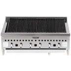 image of Vulcan VCCB36 36" Low Profile Countertop Gas Radiant Charbroiler w/ (6) Burners, 87.000 BTU