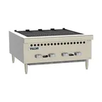 image of Vulcan VCRB25-QS-PLATINUM 25" Countertop Gas Charbroiler, (4) 14,500 Btu Cast Iron Burners with Manual Controls