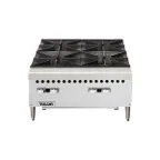 image of Vulcan VCRH24 24" Countertop Gas Hotplate with (4) Burners, Infinite Controls, 100.000 BTU