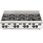 image of Vulcan VHP848 48" Countertop Gas Hotplate with (8) Burners, Infinite Controls, 240.000 BTU