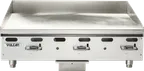 image of Vulcan VMG48 48" Countertop Manual Gas Griddle, 1" Steel Plate, 24" Deep, 108.000 BTU