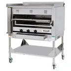 image of Vulcan VST4B Heavy Duty Gas Deck-Type Ceramic Broiler w/ 3 Cast Iron Burner, Griddle Plate, 135.000 BTU