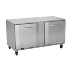 image of Victory VUR60HC 60" 2-Section Undercounter Refrigerator w/ 2 Solid Doors, 14.75 cu ft