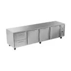 image of Victory VURD119HC-2 119" 4-Section Undercounter Refrigerator w/ 3 Solid Doors & 2 Drawers