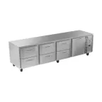 image of Victory VURD119HC-6 119" 4-Section Undercounter Refrigerator w/ 1 Solid Door & 6 Drawers