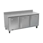 image of Victory VWR72HC 72" 3-Section Worktop Refrigerator w/ 3 Doors, 17.88 cu. ft.