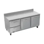 image of Victory VWRD72HC-2 72" 3-Section Worktop Refrigerator w/ 2 Drawers & 2 Doors, 17.8 cu. ft.