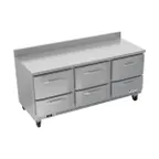 image of Victory VWRD72HC-6 72" 3-Section Worktop Refrigerator w/ 6 Drawers, 17.8 cu. ft.