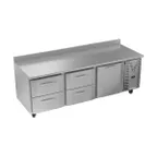 image of Victory VWRD93HC-4 93" 3-Section Worktop Refrigerator w/ 4 Drawers & 2 Door, 29.7 cu. ft.