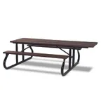 image of Wabash GV115G Green Valley 96"W PolyTuf Rectangle Outdoor Picnic Table, 30"H, Metal Frame, Powder Coat Finish