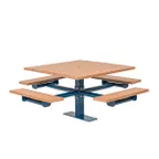 image of Wabash GV229G Green Valley Picnic Table, Square PolyTuf Top, Steel Frame, Powder Coat Finish