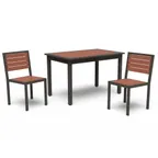 image of Wabash GV2O72P Green Valley 30x24 Rectangular Dining Height Outdoor Table, PolyTuf Slat Top, Aluminum Square Tubular Legs, Powder Coat Finish