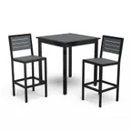 image of Wabash GVB122P Green Valley PolyTuf Slat Back Bar Stool, Armless, Extruded Aluminum Frame, Powder Coat Finish