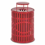 image of Wabash LR300R - 32 Gallon Trash Can, 25" Diameter x 33" Height, Open Top Steel, Coated Finish