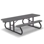 image of Wabash SG115P Rectangular Outdoor Restaurant Table, 96W x 30D x 29H, Steel, Plastisol Coated Finish