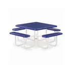 image of Wabash SG140D 74-3/8" Square Outdoor Restaurant Table, Steel, Diamond Pattern, 29"H