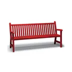 image of Wabash YO1113C Urbanscape Yorktown 6'L Straight Back Slat Bench with Arms, Aluminum, Powder Coat