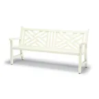image of Wabash YO1313C Urbanscape Yorktown 6'L Straight Back Bench with Arms, Aluminum, Powder Coat Finish, 61-72" Width