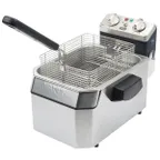 image of Waring WDF1000 Full Pot Countertop Electric Fryer w/ 10-Lb. Capacity, 2 Twin & 1 Large Basket