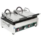 image of Waring WFG300 Double Cast Iron Sandwich Panini Grill w/ Smooth Plates, 240V