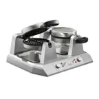 image of Waring WW250BX2 Commercial Belgian Waffle Maker, Double Side-By-Side, 7" Dia.