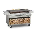 image of Wood Stone WS-SFB-5426 54" Mt. St. Helens Wood Burning Charbroiler w/ Shallow-Box, 26" Deep