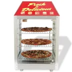 image of Winco 51040 16" Countertop Hot Food Display Case w/ 3 Adjustable Rack Shelves, Pass-Thru