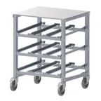 image of Winco ALCR-3M Aluminum Mobile Undercounter 3-Tier Can Storage Rack