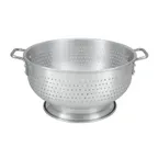 image of Winco ALO-16BH 16 Qt. Aluminum Colander with Base and Handles