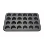 image of Winco AMF-24MNS 24 Cup Carbon Steel Non-Stick Mini Muffin Pan, 13-3/4"L x 10-1/2"W pan / PFOA-free