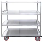 image of Winholt BNQT-4-SS Stainless Steel Queen Mary Banquet Service Cart w/ 4 Shelves