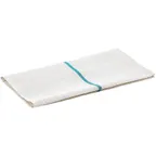 image of Winco BTH-2028G Herringbone Towel, 20" x 28", White with Green Stripe, Lint‑Free, 70% Cotton/30% Polyester, Dozen Pack
