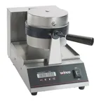image of Winco BWM-07 Belgian Waffle Baker, 7" Diameter, Round, Non-Stick Cast Aluminum Grids
