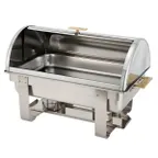 image of Winco C-5080 Deluxe 8 Qt. Full Size Roll Top Chafer