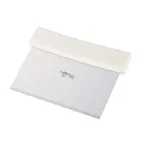 image of Winco DSC-2W Dough Scraper with Stainless Steel Blade, White Plastic Handle - 6" x 3"