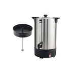image of Winco ECU-100A-I Coffee Urn 100-Cup (16 L) 1.65 kW Elec 304 Stainless Steel 15-16 Qt Capacity– Set