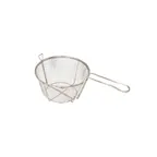 image of Winco FBR-9 9 1/2" x 5 3/4" Nickel-Plated Round Coarse Mesh Fry Basket