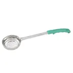 image of Winco FPP-4  4 oz. One-Piece Perforated Food Portioner, Green Handle