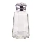 image of Winco G-106 Glass Salt & Pepper Shaker, 2 oz Capacity, Single Stainless Steel Mushroom Top - 1 Dozen