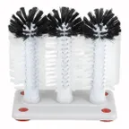 image of Winco GWB-3 Plastic Base 3 Brush Glass Washer, (4) Suction Feet