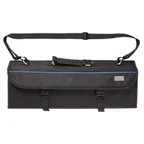 image of Winco KBG-11 Black Polyester 11 Compartment Knife Bag, Polyester Exterior