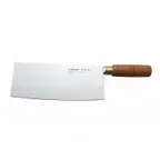 image of Winco KC-101 8" Stainless Steel Chinese Cleaver w/ Wooden Handle