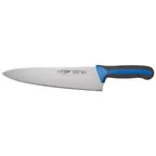 image of Winco KSTK-100 10" Chef's Knife w/ High Carbon Steel Blade & Black/Blue TPR Handle